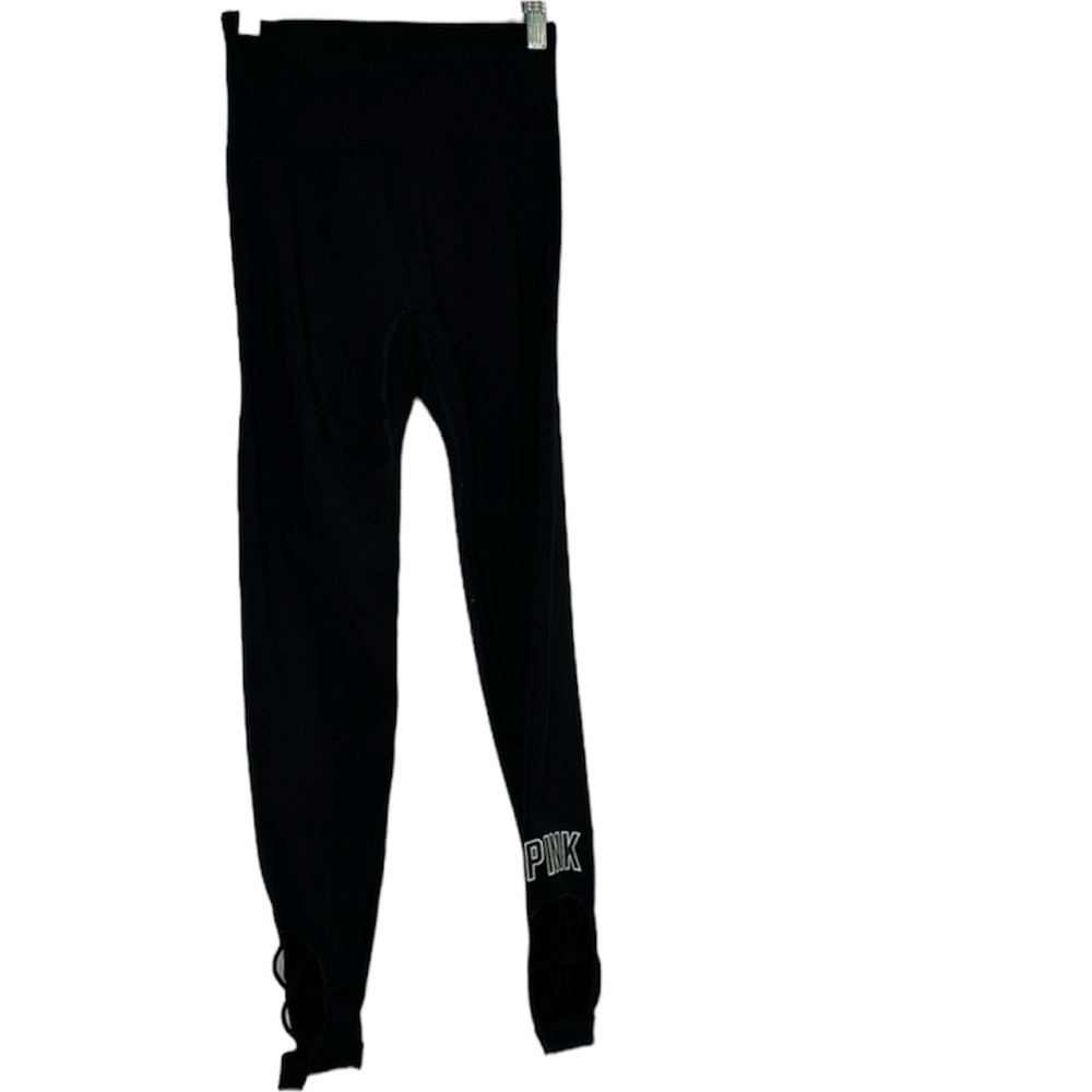 PINK by Victorias Secret black leggings ankle length with web design size SMALL